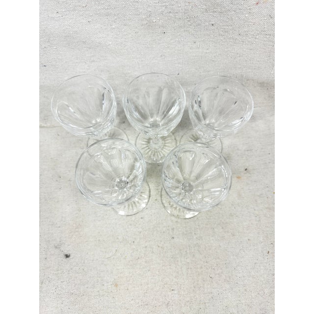 Mid 20th Century Vintage Val St Lambert Port Glasses-Set of 5 For Sale - Image 5 of 12