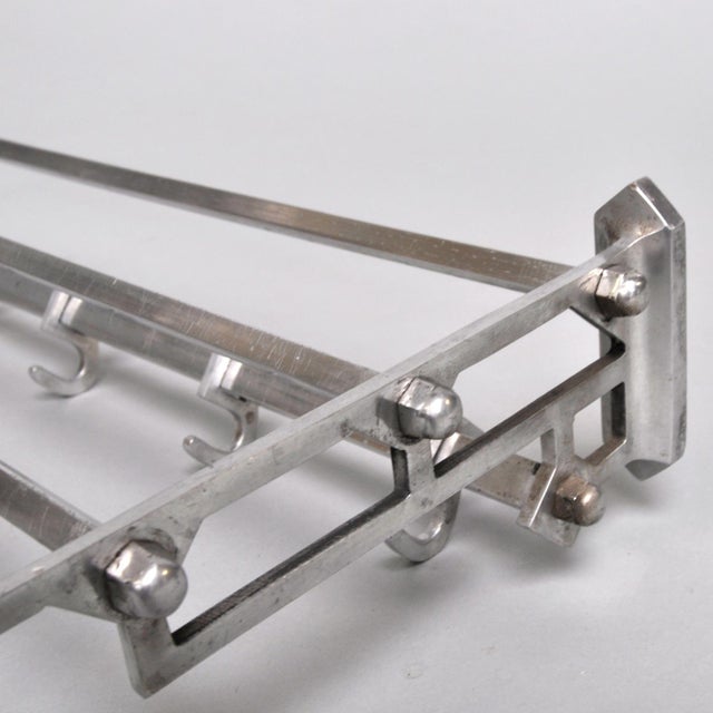 Vintage Art Deco Coat Rack in Aluminum, 1950s For Sale - Image 4 of 9