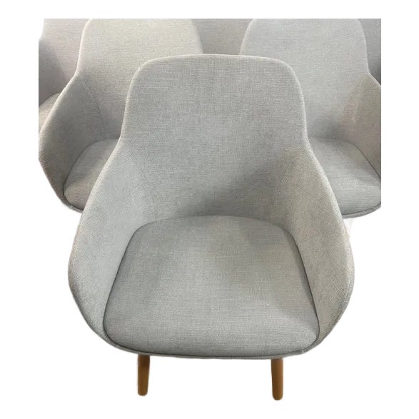 Set of 6 "Mila Lilly" Client Chairs With Maple Legs From 9 to 5 Seating (2 of 2) For Sale