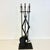 1970s 1970s Mid-Century Wrought Iron With Bronze Handle Fireplace Tools & Rack - 5 PCS Set For Sale - Image 5 of 14