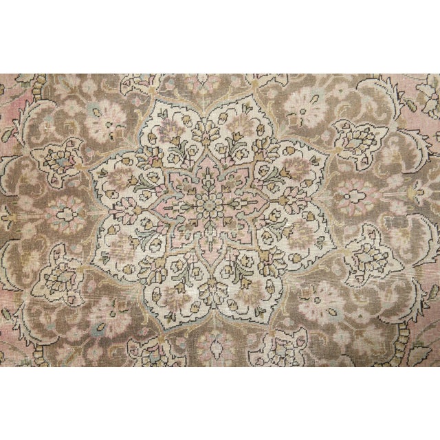 1970s Vintage Persian Handmade Wool Cotton Pink Area Rug For Sale In San Francisco - Image 6 of 11