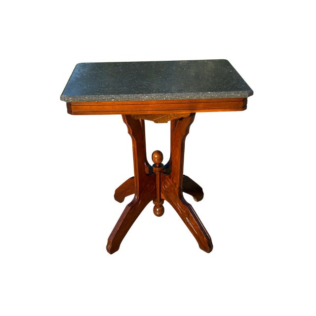 Early 20th Century Walnut Pedestal Table With Marble Top - r.e. Pohl of Chicago For Sale - Image 4 of 12