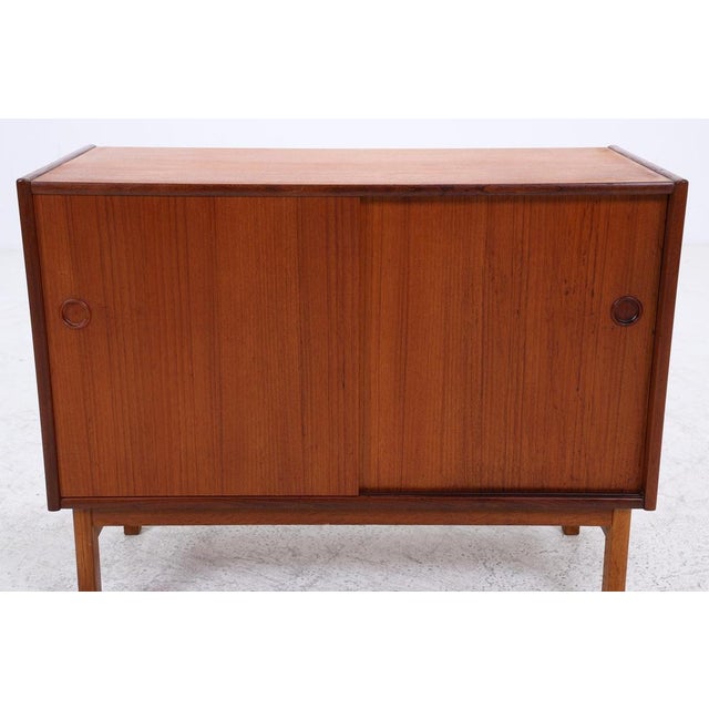 Mid-Century Modern Danish Modern Teak Chest of Drawers with Sliding Doors, 1960s For Sale - Image 11 of 15