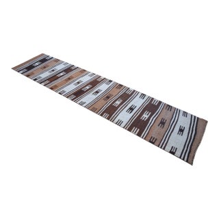 1970s Undyed Wool Turkish Runner Rug Hand-Woven Neutral Color For Sale
