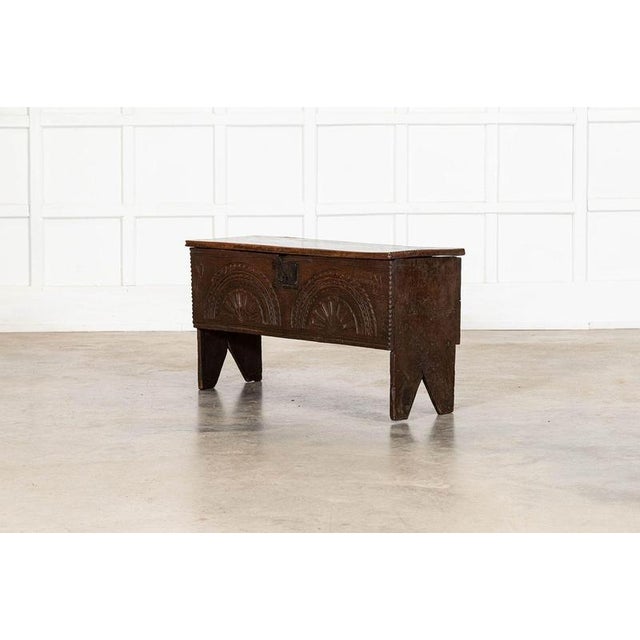 17th Century 17th Century English Oak Coffer, 1690 For Sale - Image 5 of 15