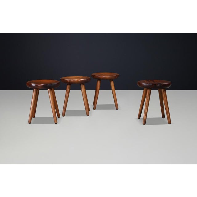 Mid-Century Modern French Beech Stool, 1960s For Sale - Image 10 of 12