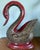 Red Three Large Asian Wood Carved Duck Statues With Mirror Inlay For Sale - Image 8 of 17