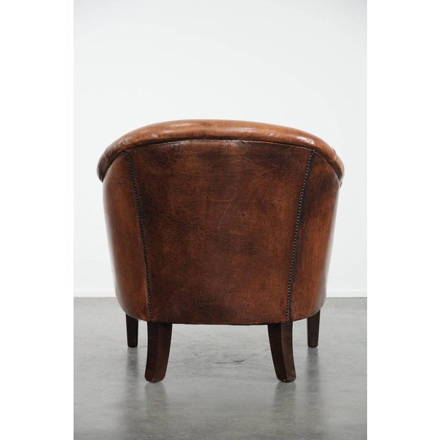 Vintage Sheepskin Club Armchair For Sale - Image 4 of 15