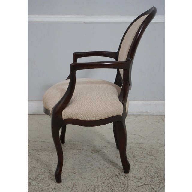 Traditional Pair Medallion Back Upholstered Open Armchairs For Sale - Image 3 of 12