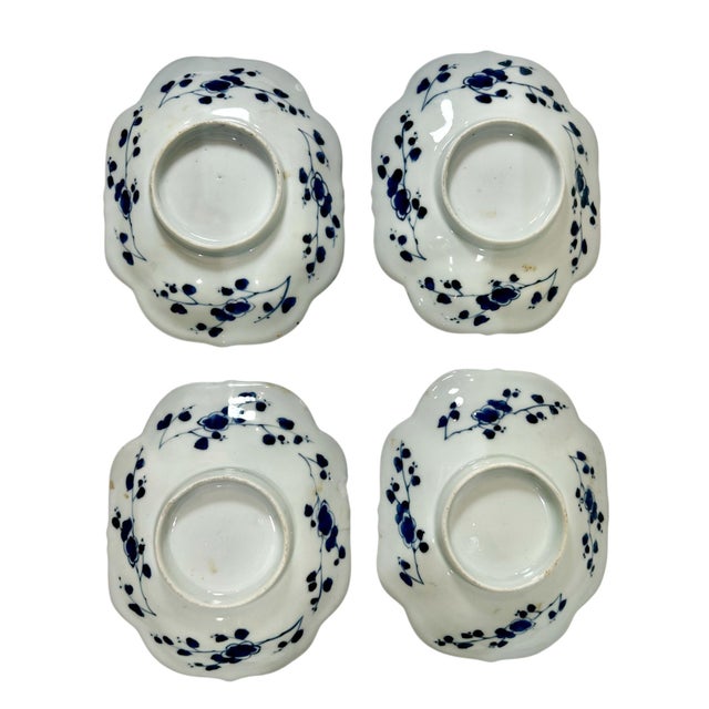 1910s Early 1900s Blue and White Japanese Dishes - Set of 4 For Sale - Image 5 of 5