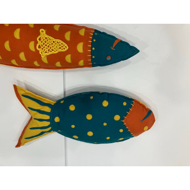 1990s 1990s Set of 3 Fish Pillows For Sale - Image 5 of 9