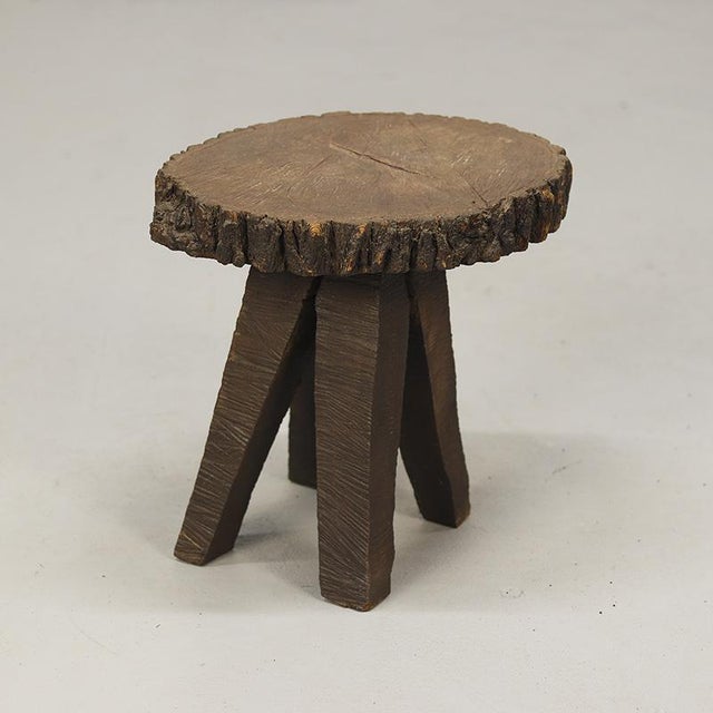 Primitive Wabi Sabi Folk Art Farmhouse Side Table / Pedestal For Sale - Image 6 of 9