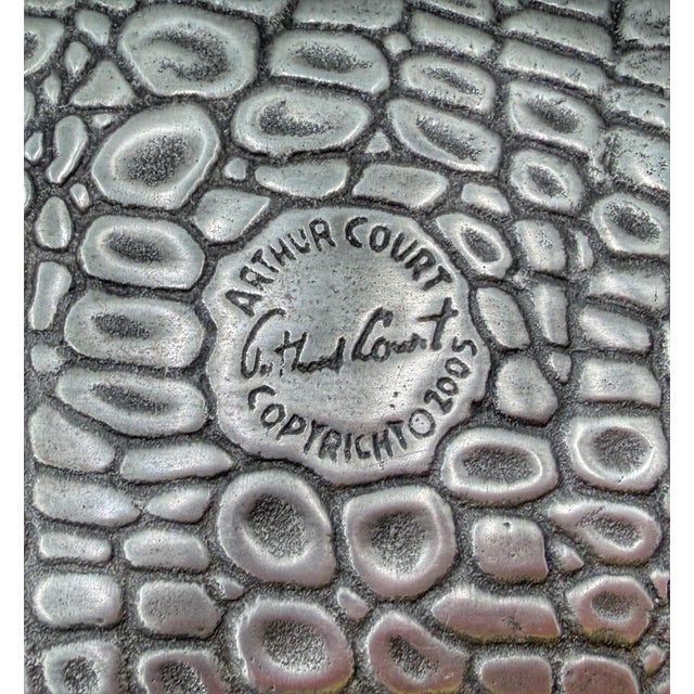 Arthur Court Cast Aluminum Alligator Oval Serving Tray Centerpiece, 2005 For Sale - Image 9 of 11