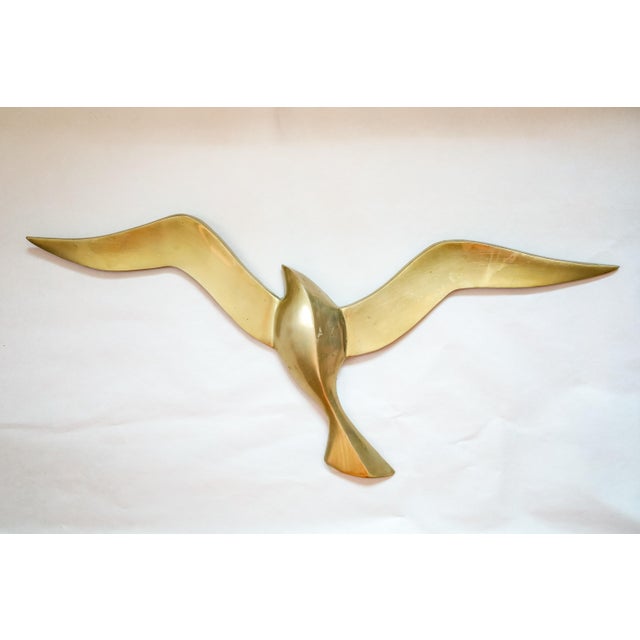 Mid-Century Modern 970s Mid-Century Modern Brass Flying Seagulls Wall Sculptures - Set of 3 For Sale - Image 3 of 12
