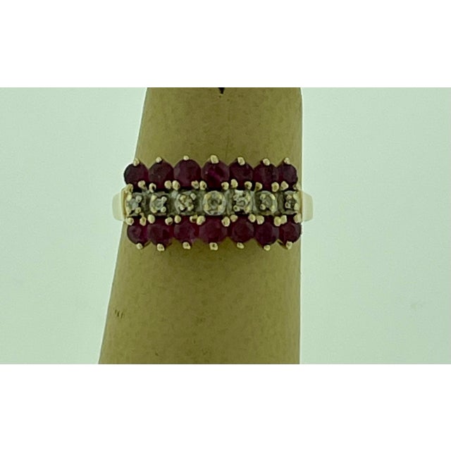 0.40 Carat Natural Ruby and Diamond 14 Karat Yellow Gold Ring For Sale - Image 9 of 18