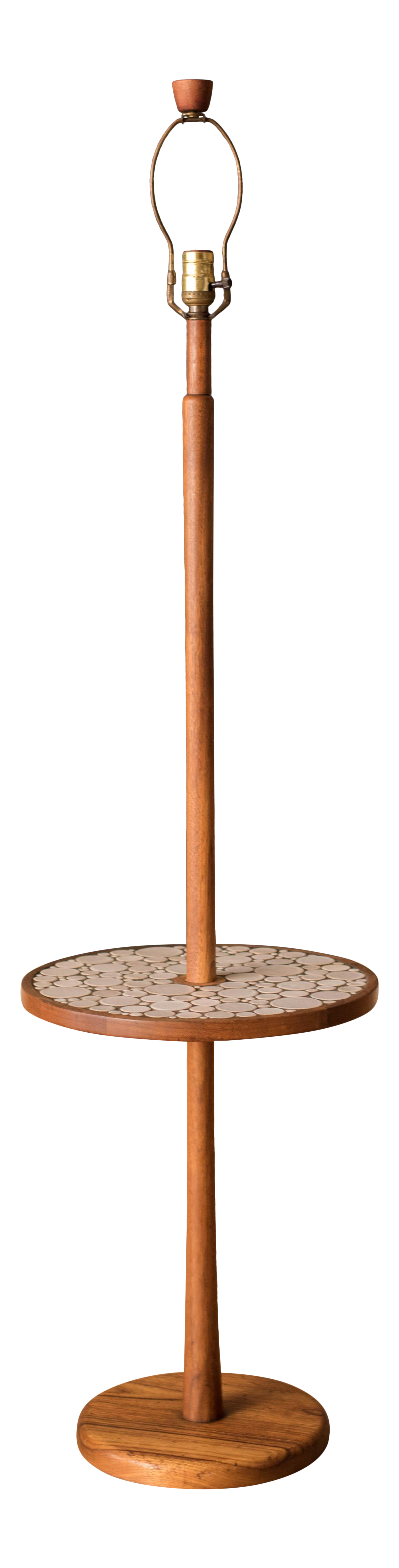 vintage side table with lamp attached