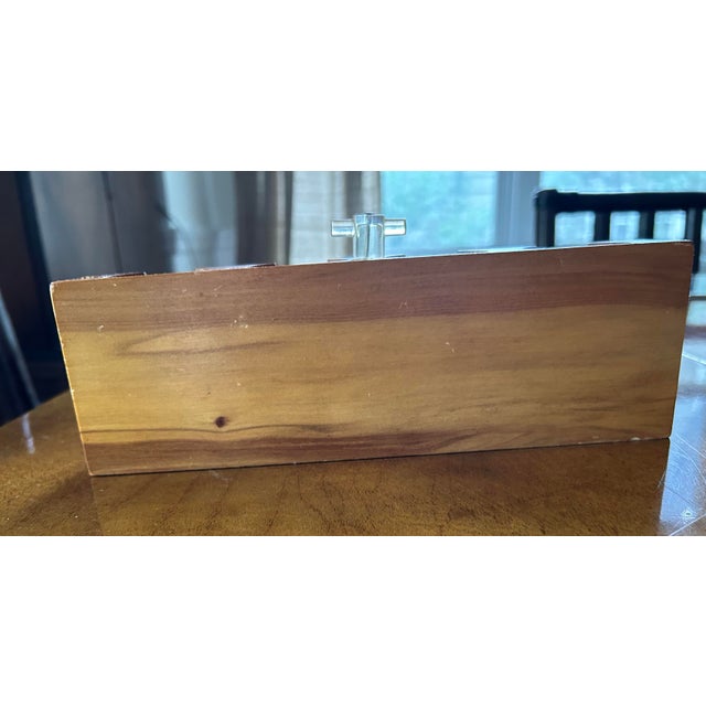 Wood Rare Walnut Poker Chip Caddy With Chips For Sale - Image 7 of 9