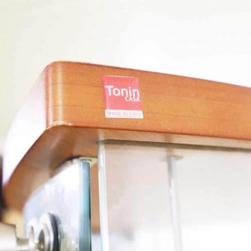 Wood Corner Display Cabinet in Glass and Wood with Triangular Base by Tonin Casa For Sale - Image 7 of 8