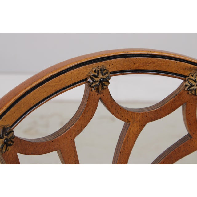 Brown Vintage Mahogany Federal Style Spiderback Armchair For Sale - Image 8 of 16