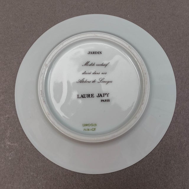 Mid 20th Century Laure Japy Paris Limoges Jardin Bleu Fruit Demitasse Cup & Saucer Set- 14 Pieces For Sale - Image 9 of 9