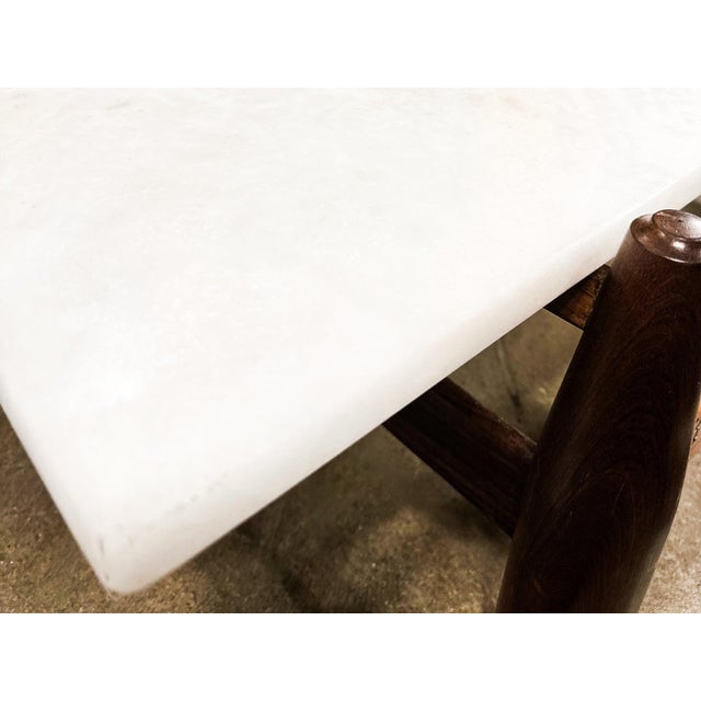 1950s Architectural Brazilian Modern Coffee Table in Rosewood and Marble, Cimo, 1950s For Sale - Image 5 of 13