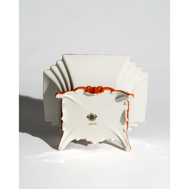 Ceramic Large Mid-Century Art Deco Revival Porcelain Centerpiece Bowl by Schaubach Kunst, Germany, 1950s For Sale - Image 7 of 8