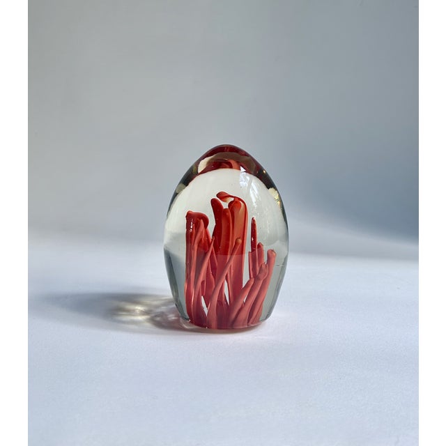 Italian Fulvio Bianconi Murano Style Coral Paper Weight For Sale - Image 3 of 17