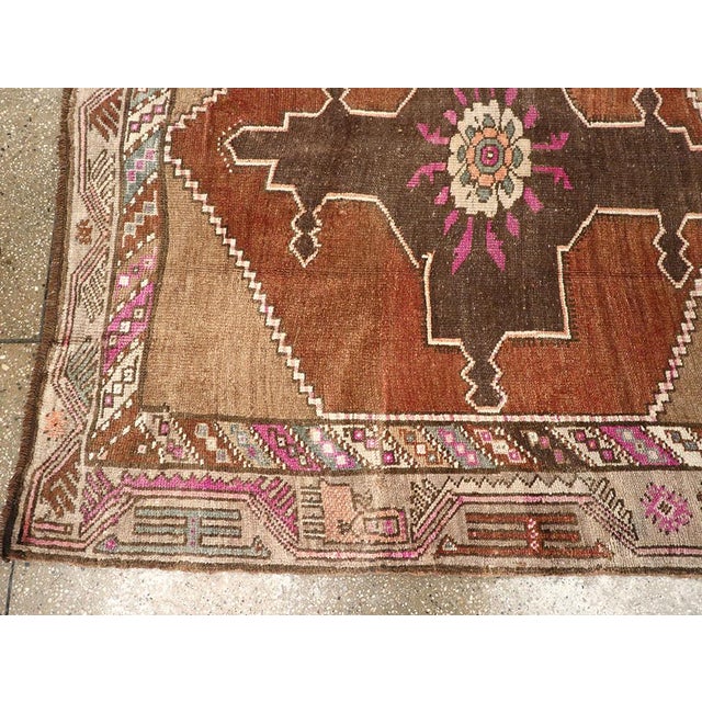 Textile Galerie Shabab Collection Mid-20th Century Turkish Anatolian Wide Gallery Runner For Sale - Image 7 of 9