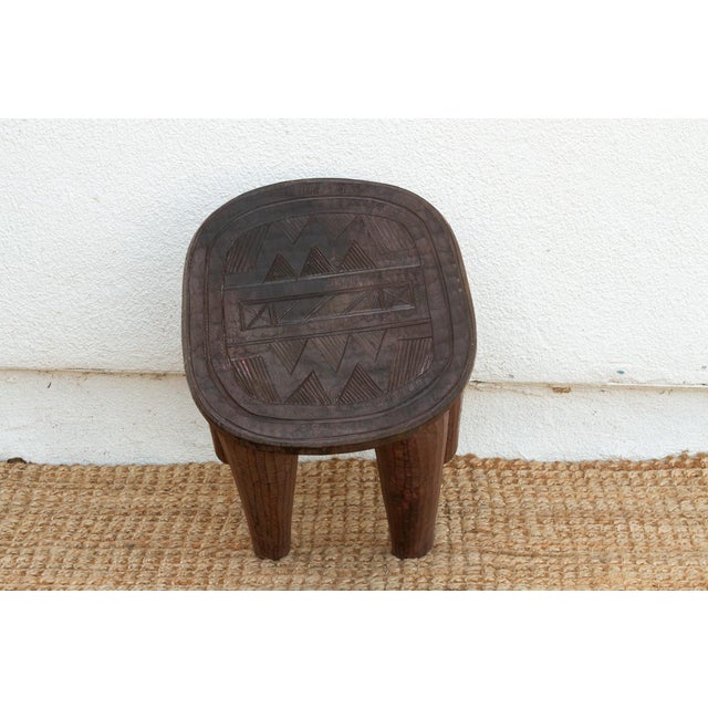 Wood Rustic Carved Cabin Round Small Table For Sale - Image 7 of 8