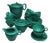 Green Glazed Ceramic Coffee Service by Blanche Letalle, 1950s, Set of 27 For Sale