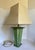 Vintage Verdigris Metal Table Lamp With Faceted Base & Tapered Shade For Sale In Los Angeles - Image 6 of 12
