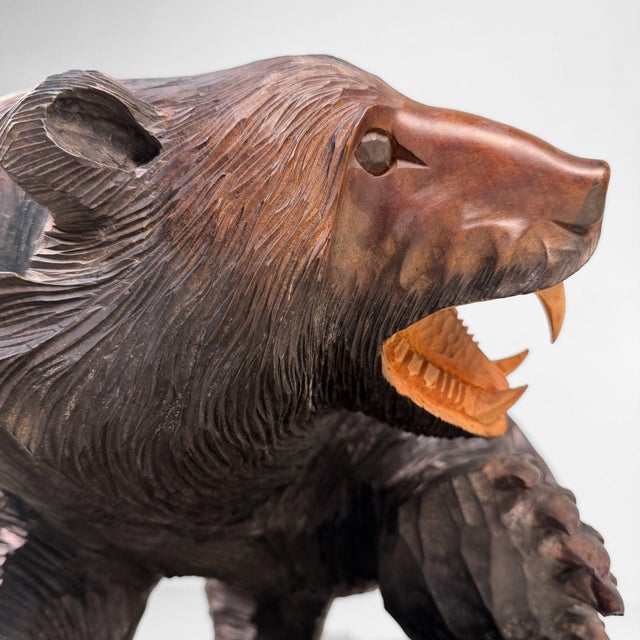 Ainu Wooden Bear Sculpture, 1950s For Sale - Image 4 of 17