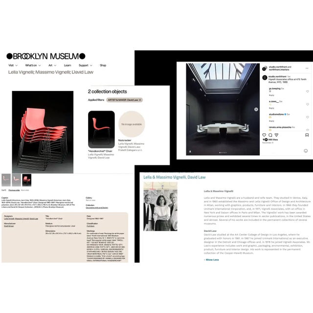 Massimo Vignelli for Knoll Intl 'Handkerchief' Set W Unique Provenance, Signed For Sale - Image 18 of 18