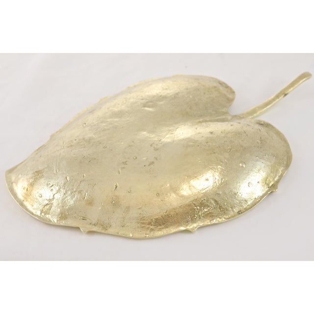 1970s Large Brass Leaf Tray For Sale - Image 5 of 6