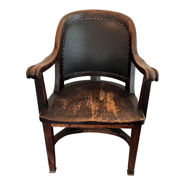 Early 20th Century Marble and Shattuck Bankers Chair For Sale