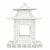 White Scalloped Wicker Pagoda, Small For Sale - Image 4 of 4