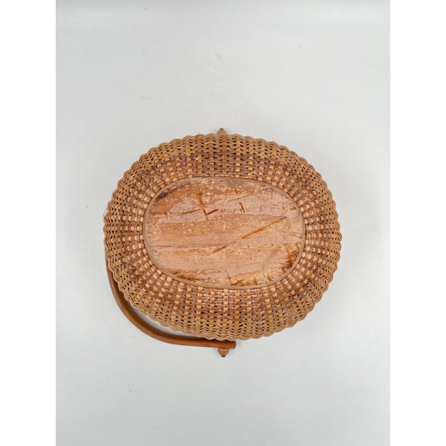 Mid 20th Century Vintage Mid Size Nantucket Wicker Woven Basket For Sale - Image 10 of 11