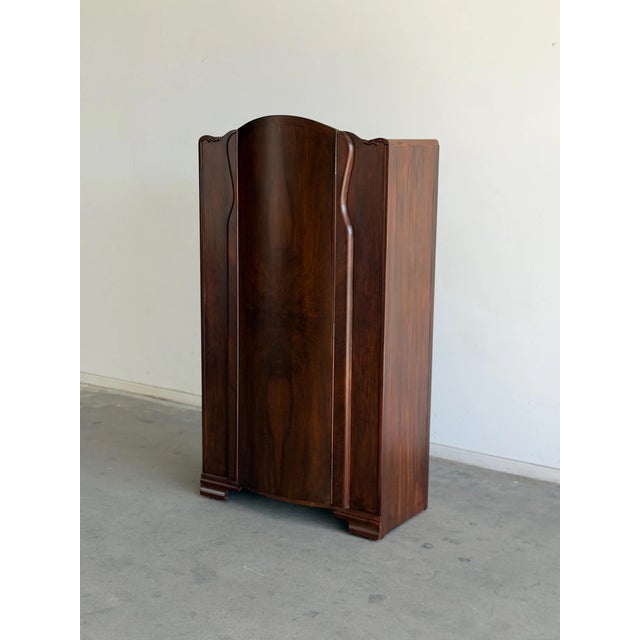Vintage Wooden Art Deco Armoire For Sale - Image 9 of 12