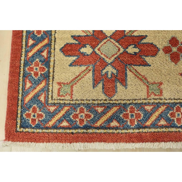 Kazak Rug 8'5'' X 11'3'' Red Wool Tribal Hand-Knotted Oriental Carpet For Sale - Image 10 of 12