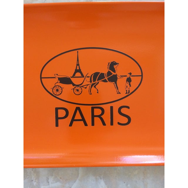 Ready to Ship! Beautiful little Hermès inspired orange and espresso brown equestrian change tray in various smallish...