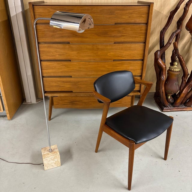 Raymor Chrome and Stone Mid-Century Modern Floor Lamp For Sale - Image 6 of 15