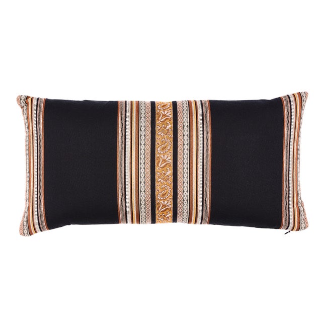 Schumacher Schumacher Markova Stripe Pillow in Black For Sale - Image 4 of 4