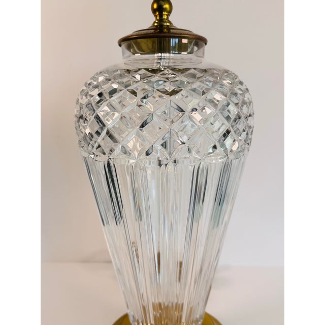 Waterford Crystal Vintage 1990s Waterford Crystal Belline Table Lamp W/ Brass Accents For Sale - Image 4 of 10