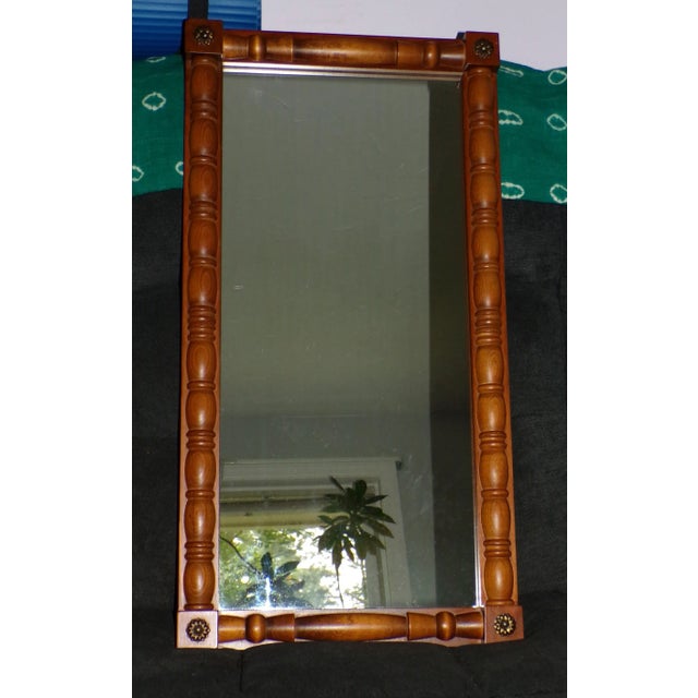 Vintage Cornwall Wood Products Federal Style Maple Split Column Wall Mirror For Sale In Boston - Image 6 of 11
