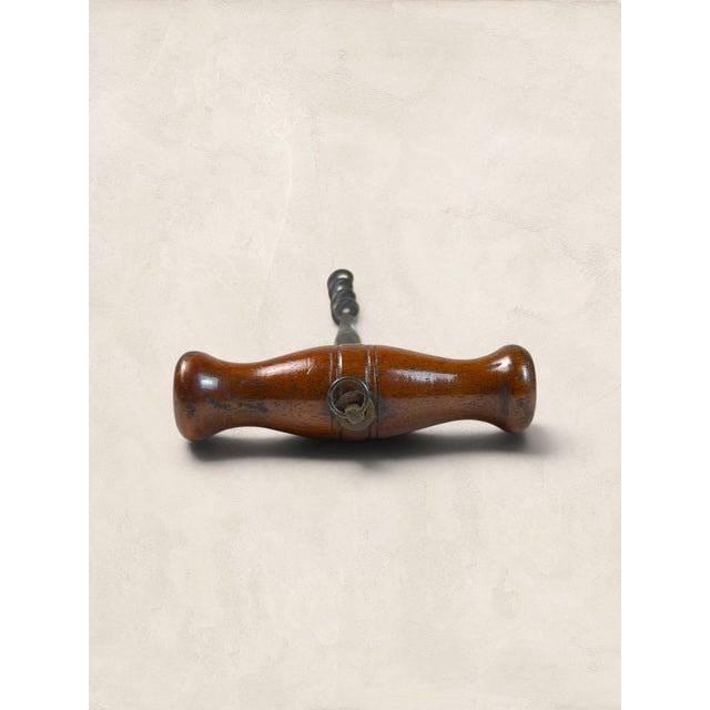 Wood Late 19th Century English Victorian Oak & Steel T-Handle Corkscrew For Sale - Image 7 of 7