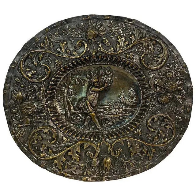 Metal Late 20th Century Embossed Silver On Copper Plaque For Sale - Image 7 of 7