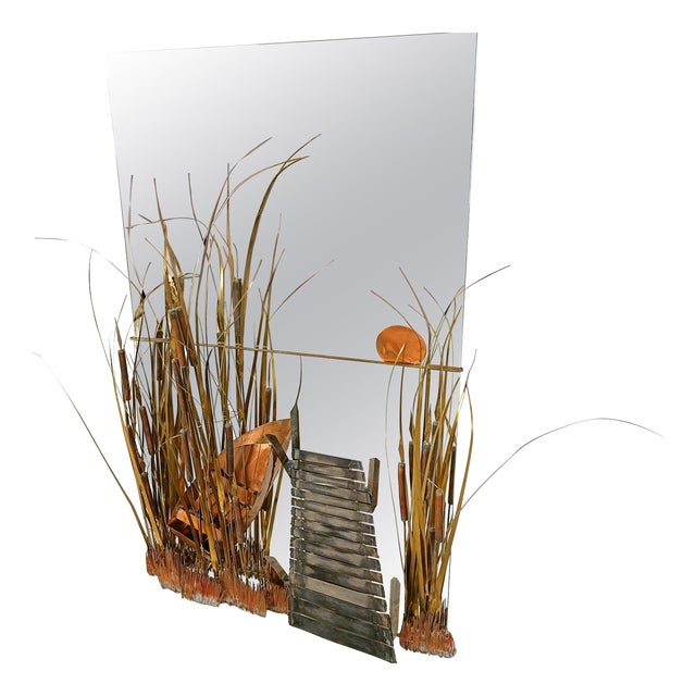 Sculpted Copper Mirror from Daniel Dhaeseleer, 1970s For Sale