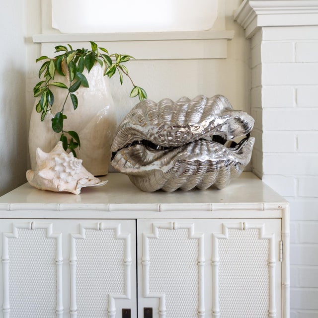 Metal Two Arthur Court Giant Aluminum Clam Shell Bowls, Sold Separately For Sale - Image 7 of 18