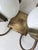 Vintage Milk Glass Globe Two Light Aged Brass Sconce For Sale In Chicago - Image 6 of 9