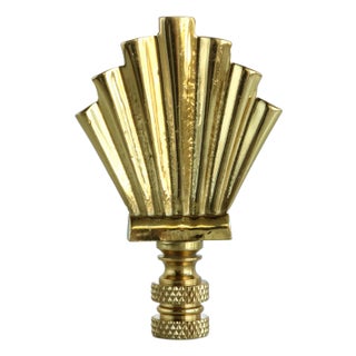Gold Fan Brass Lamp Finial For Sale